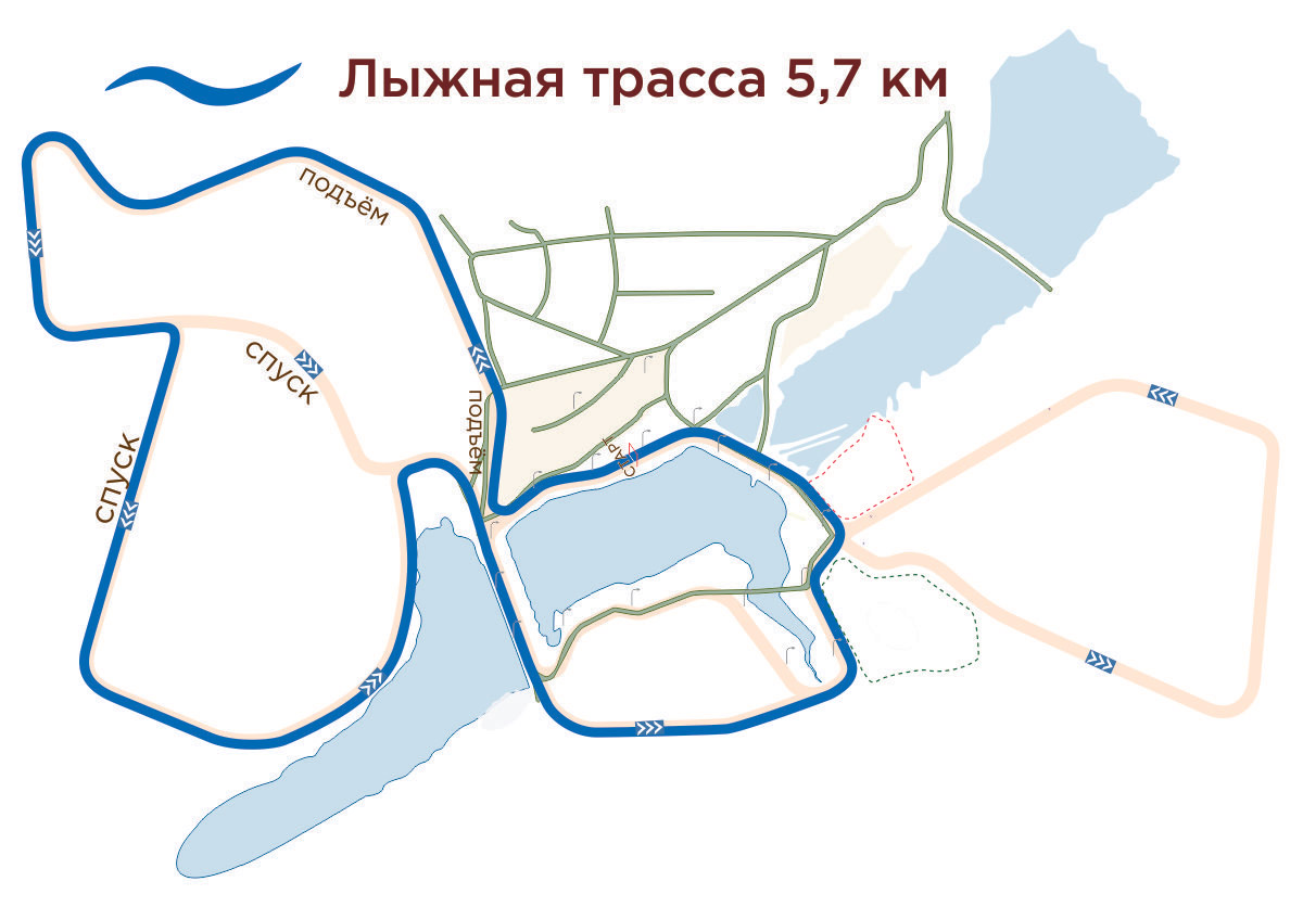 Карта лыжной трассы в красногорске